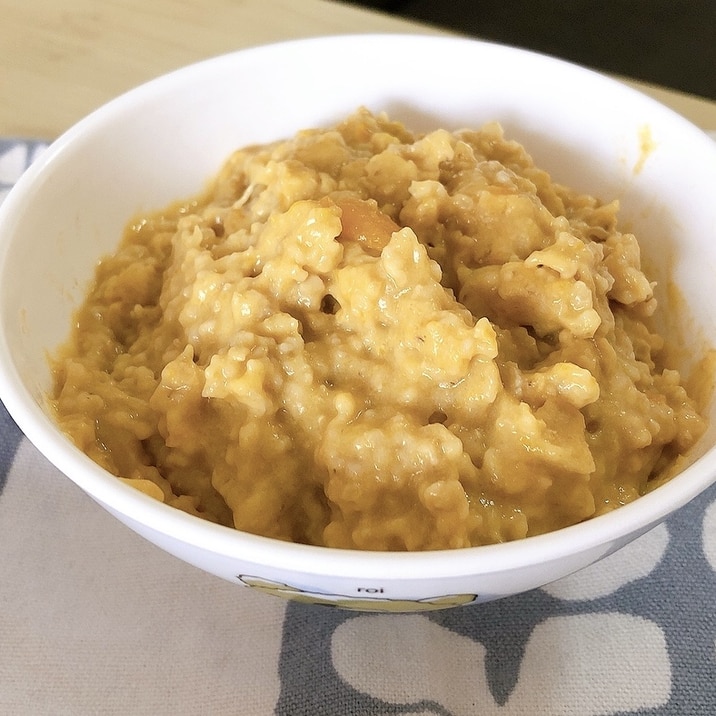 簡単離乳食!バナナときな粉のオートミール粥